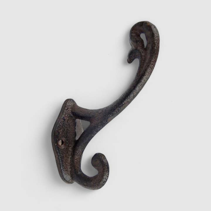 Iron & Blossom - Wholesale Wall Hook - Classic Cast Iron Hook, Versatile Rustic Wall Organizer1
