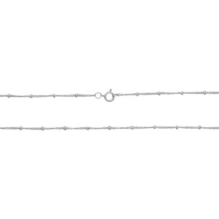 Cadena satélite de 1 mm con cordón de 1,8 mm de 20 pulgadas con anillo de resorte para venta al por mayor de Kamal