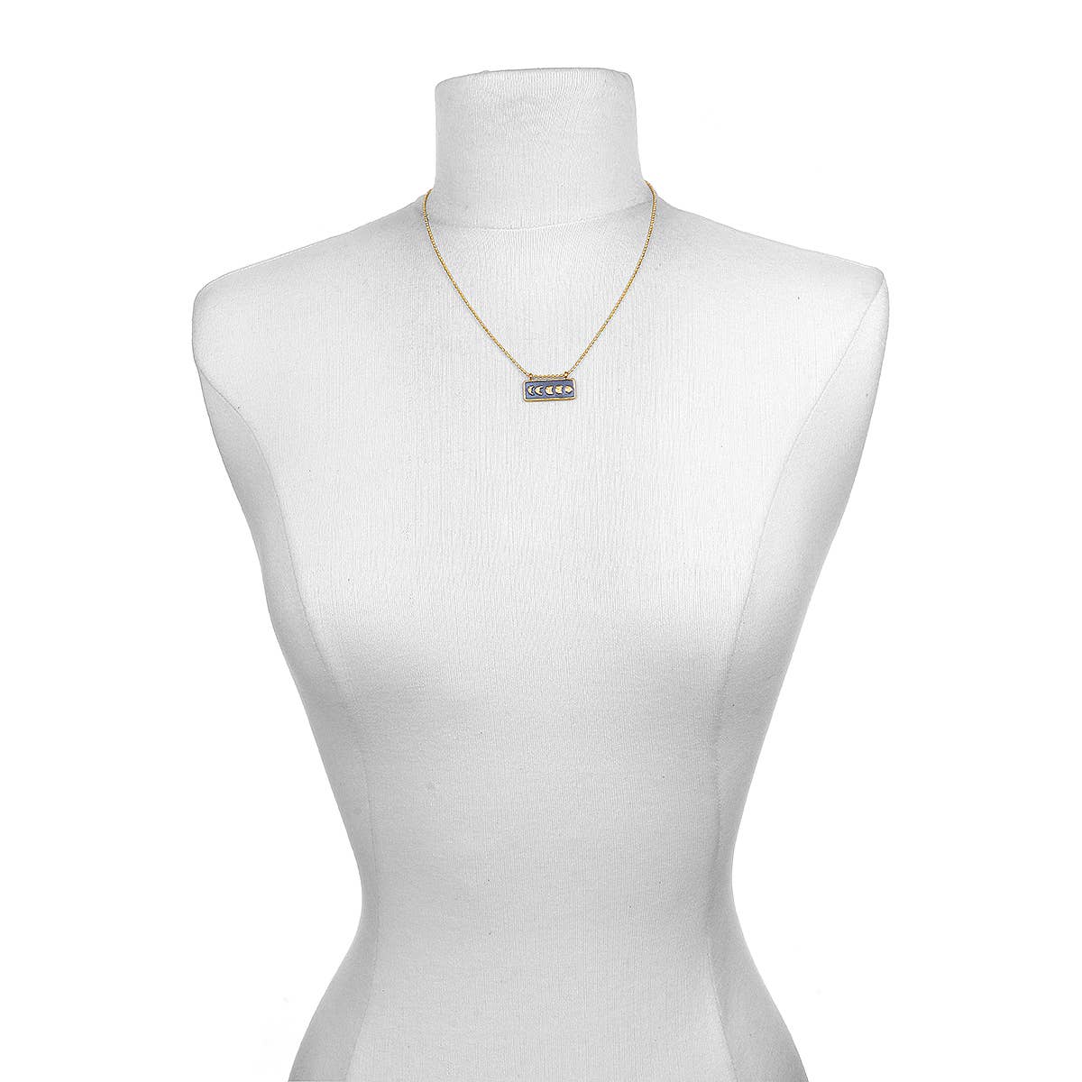 Satya Jewelry – Engroshandel Halskæde med vedhæng – Satya Jewelry månefase halskæde i guldbelagt messing med sort og guld1