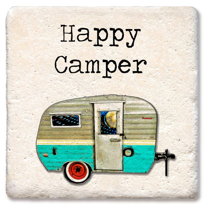 SOTTOBICCHIERE FELICE CAMPER per la vendita all'ingrosso da parte di Tipsy Coasters & Gifts