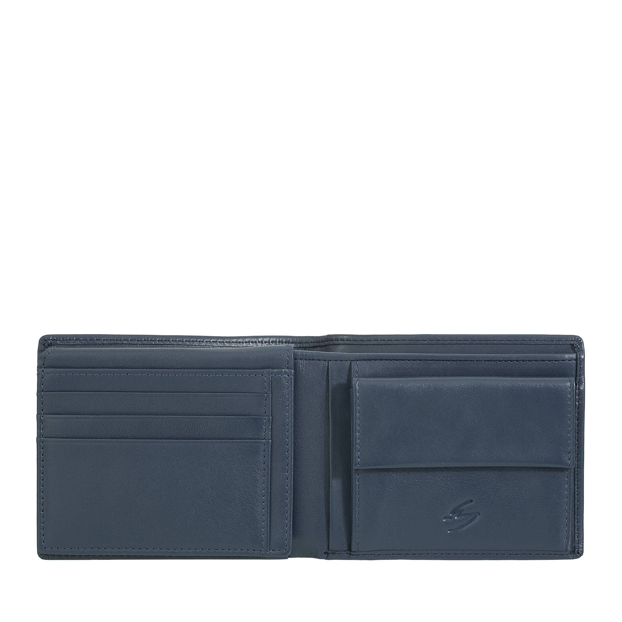 dudu - Vente Portefeuille – homme - Porte-monnaie classique en cuir pour homme Nuvola Pelle Bleu0