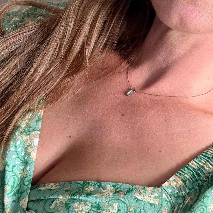 Rope and Leather - Wholesale Pendant/Charm Necklace - Tourmaline and Silk Necklace4