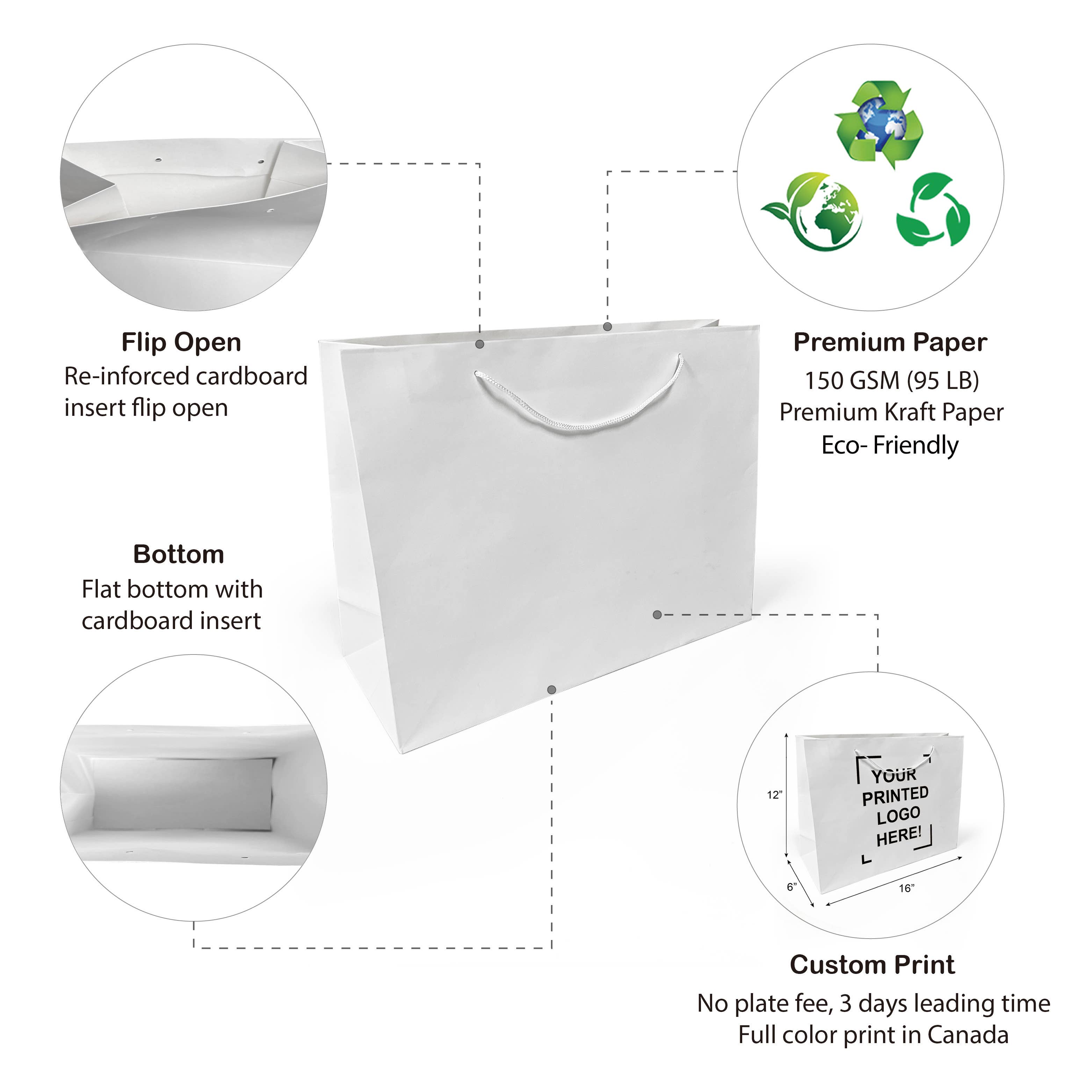 Kis Paper - Wholesale Gift Bag - Euro Tote Bag Vogue 16x6x12 White Paper Rope Handles2