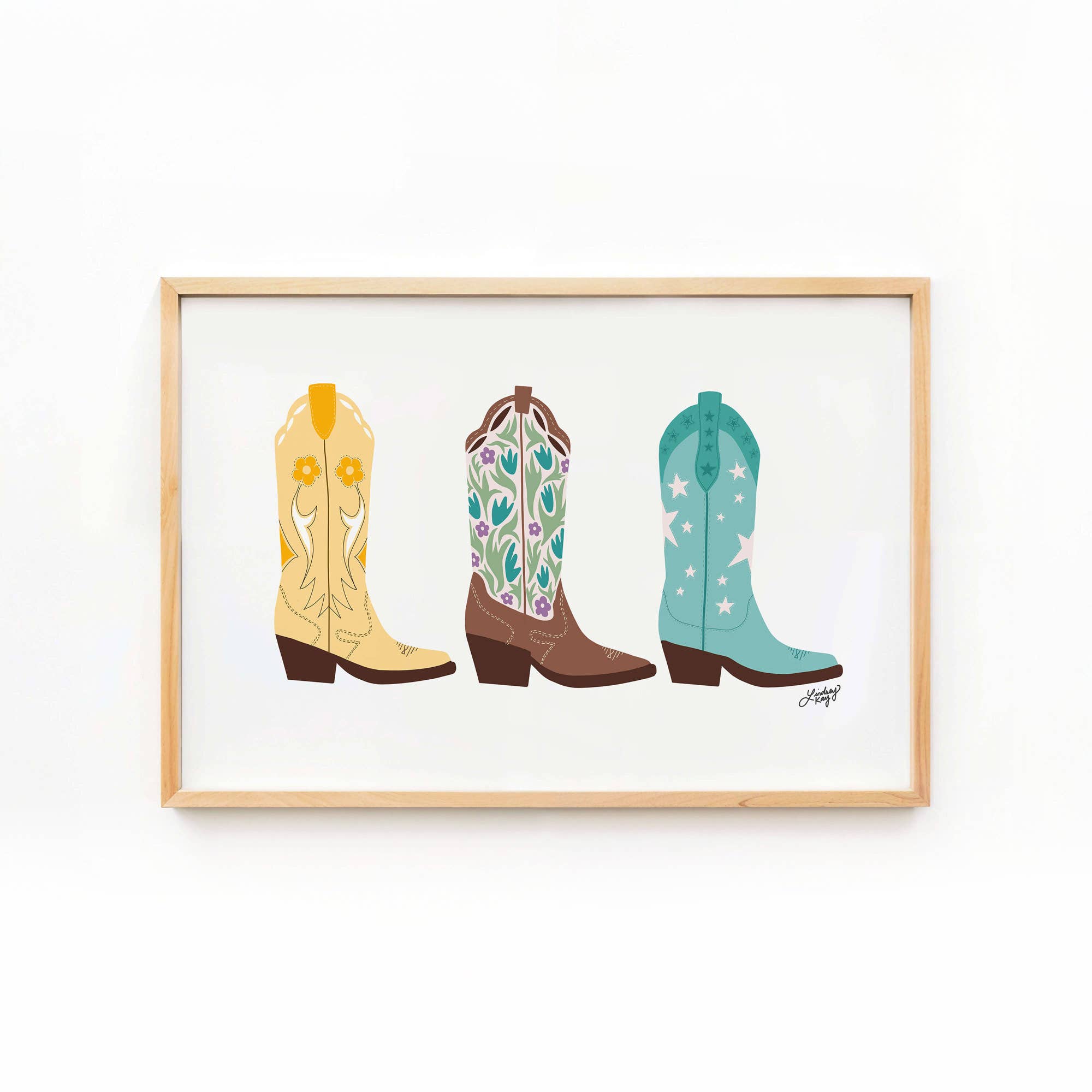 Lindsey Kay Collective - Wholesale Art Print - Cowgirl Boots Illustration - Art Print2