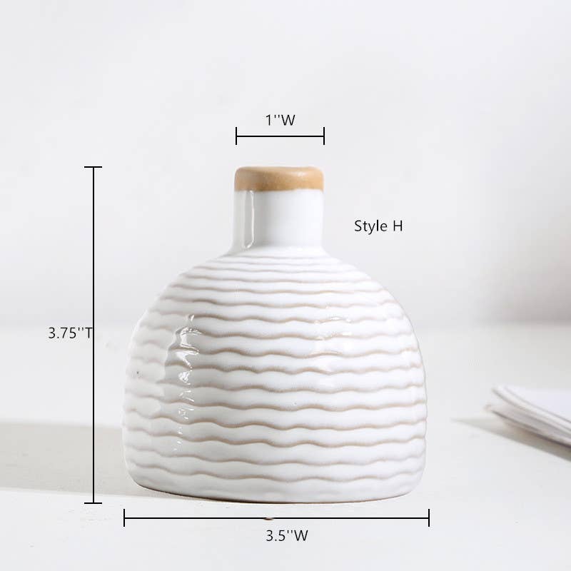 Sweet Home Deco - Wholesale Vaas - Rustieke mat/geglazuurde keramische knopvaas, kleine boho-vaas,  10