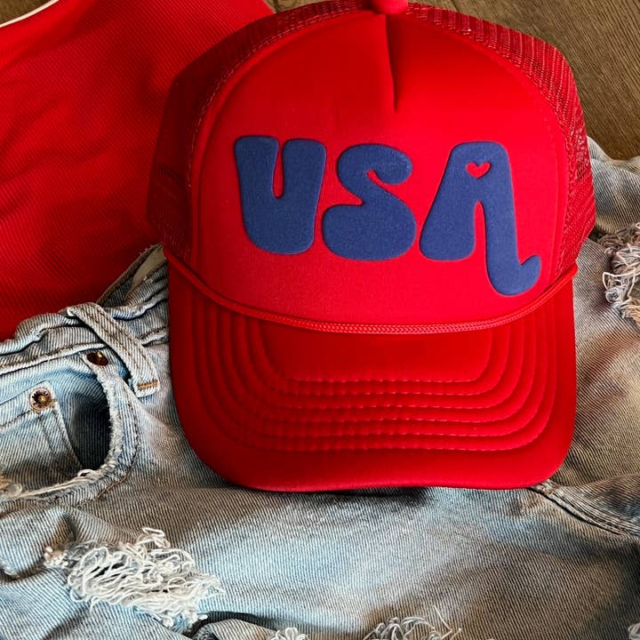 Malibu and Mint - Wholesale Trucker Hat - Women's - USA 4th of July Trucker Hat1