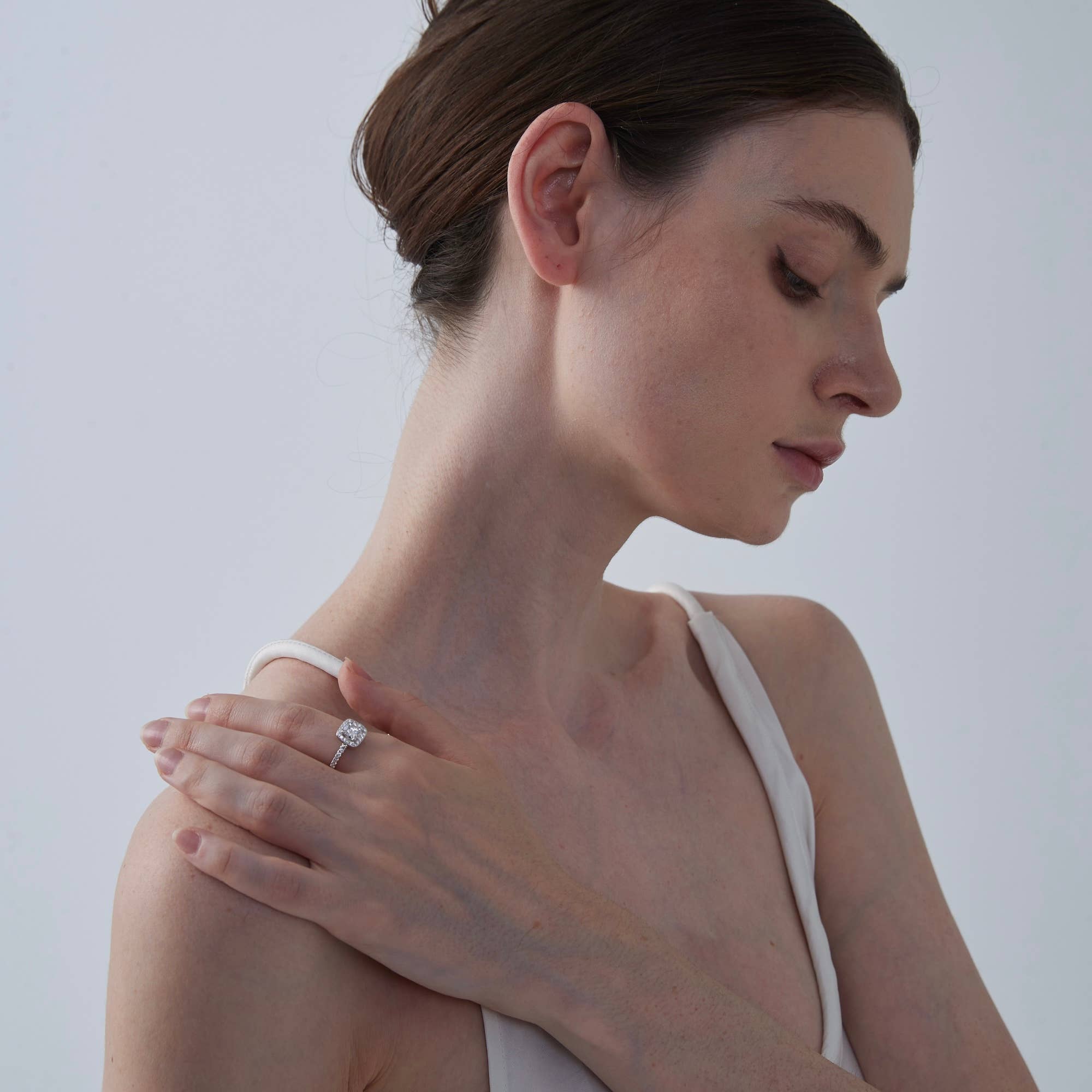 Perimade & Co. LLC - Wholesale Engagement Ring - Moissanite Halo Engagement Band Ring in 925 Sterling Silver5