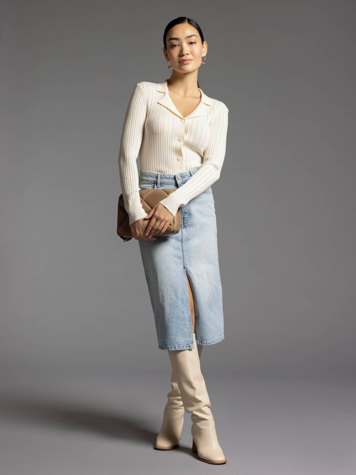 Weekend Los Angeles - Venta al por mayor Jersey corto de punto - Mujer - Top de punto con cuello ranurado - ALLISON TOP8