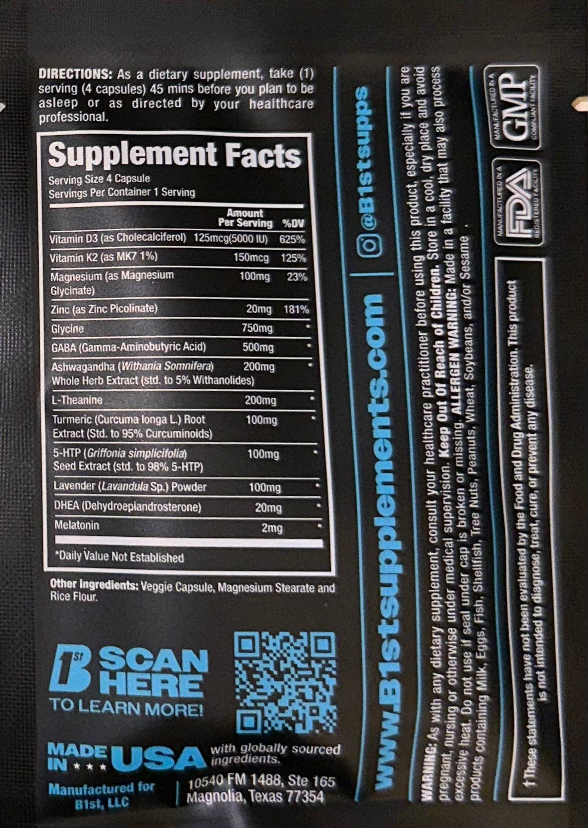 B1st Supplements - Wholesale Oral Supplement/Vitamin - B1st 2SLEEP Sample1