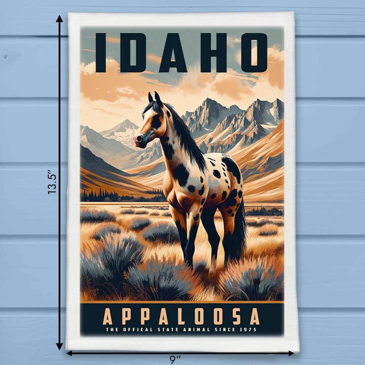 Strofinaccio da cucina in stile vintage, motivo: Idaho State Animal per la vendita all'ingrosso da parte di ADDLE iNK