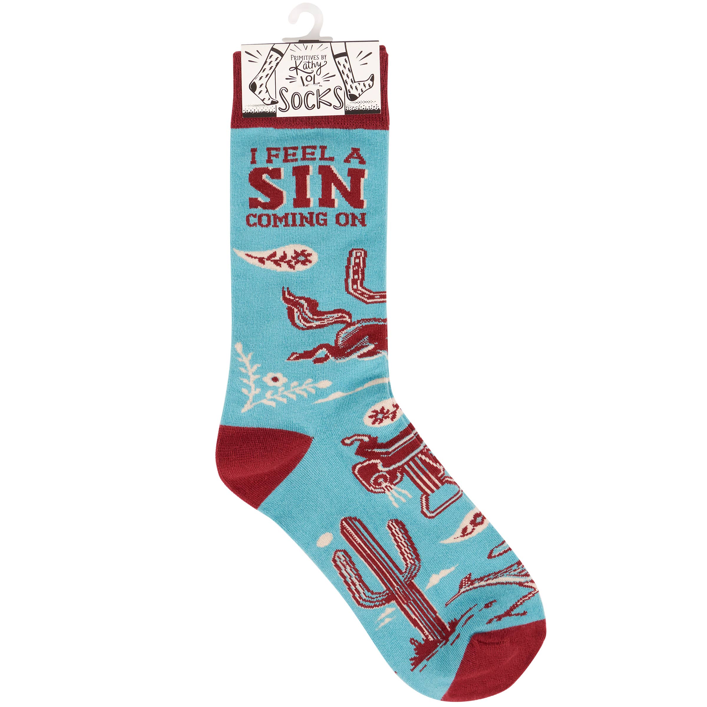 Primitives by Kathy - Wholesale Socks - Unisex - I Feel A Sin Coming On Socks3