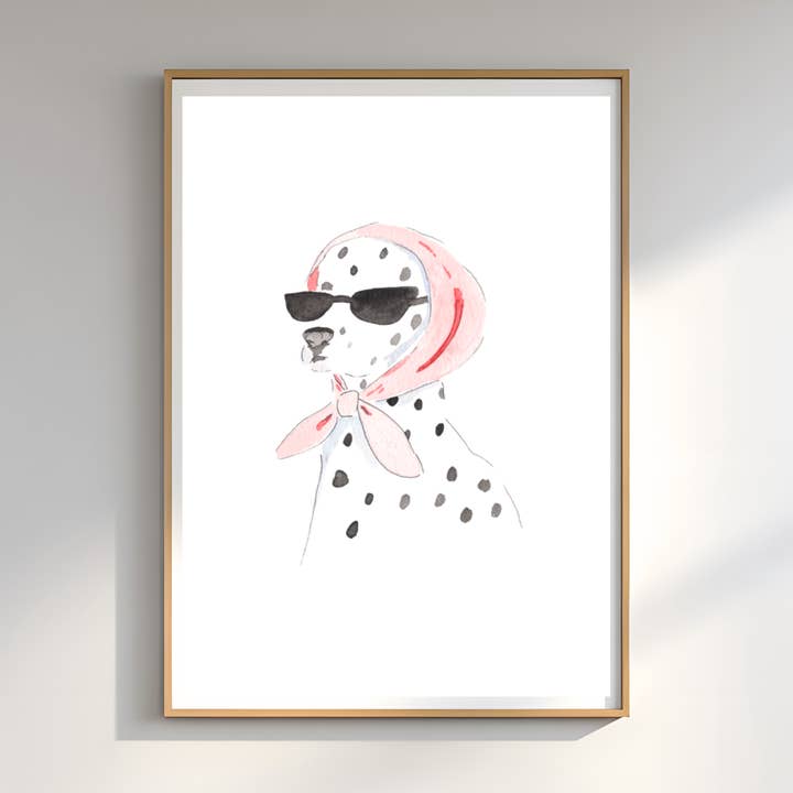 Indognito Dalmatian Watercolor Illustration for wholesale by de la crem studio