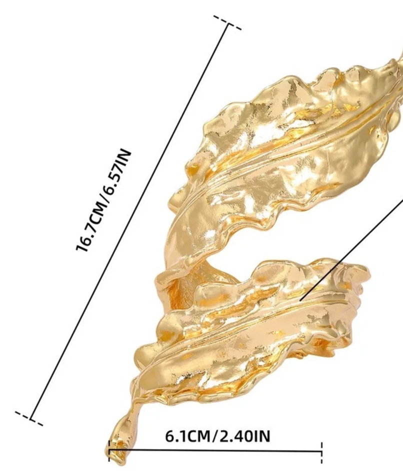 HoopLa - Wholesale Cuff Bracelet - Leaf Bracelet- Hinged- Stainless Steel - Cuff -Arm Band2