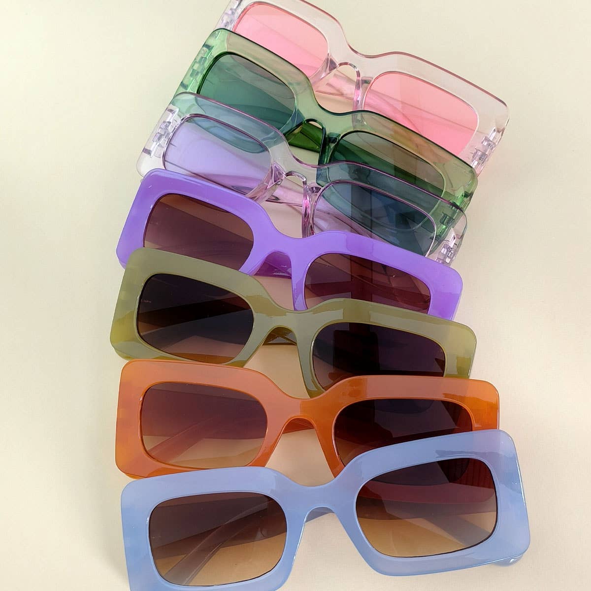 ACCITY - Wholesale Sunglasses - Women's - Trendy Small Square Jelly Sunglasses, Retro Style_CWASG007410