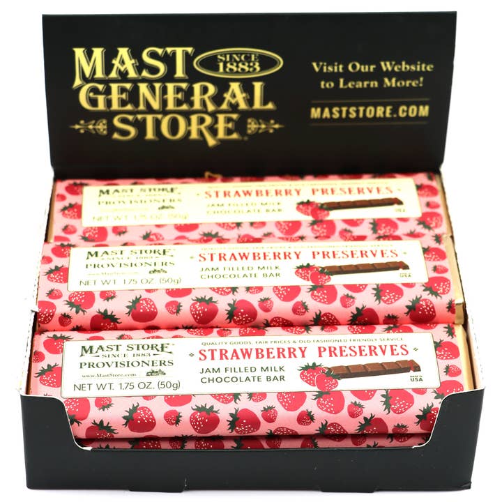 Mast General Chocolate Bar - Milk Strawberry Preserves, 12ct for wholesale by Grandpa Joe's Candy Shop