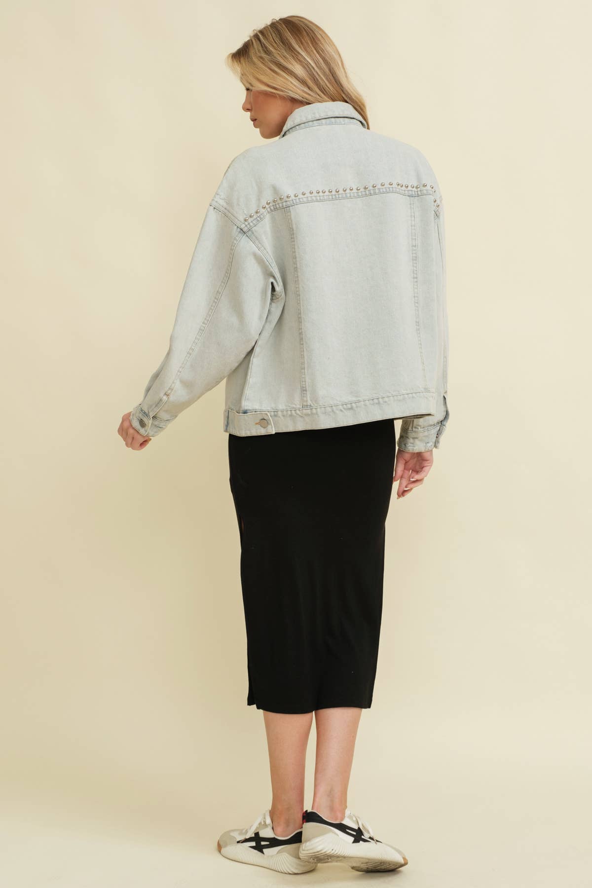 CJ14361J - STUDDED DENIM JACKET for wholesale on Faire5