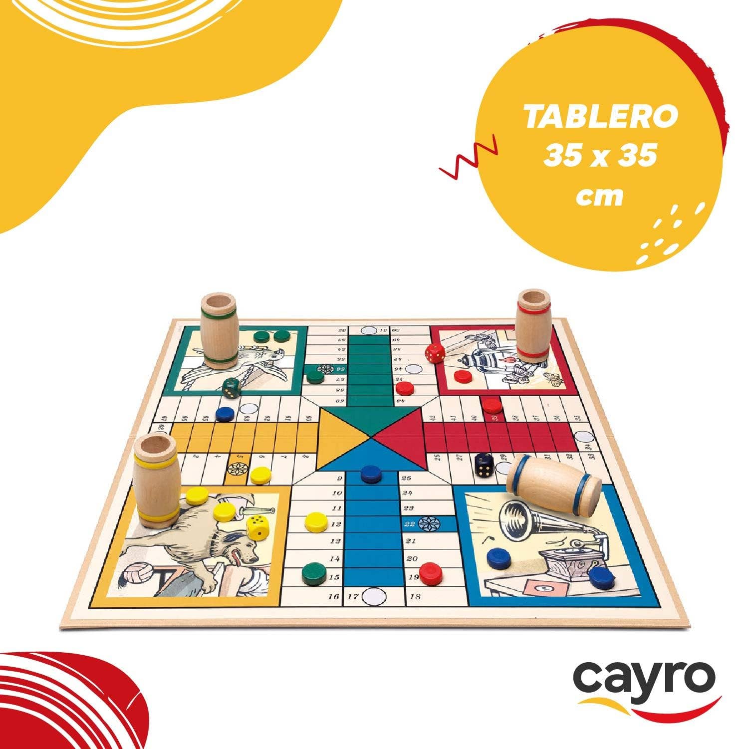 Cayro - Wholesale Board Game - Parchees -+ 8 Years- Wooden Sheets, Dice and Cublets2
