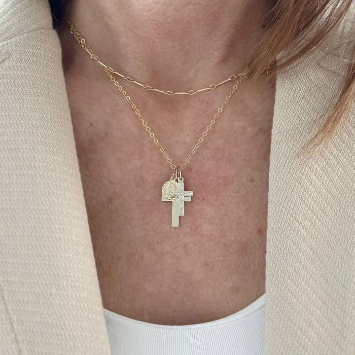 Kate Necklace, Mixed Metals for wholesale by Jeny Baker Designs