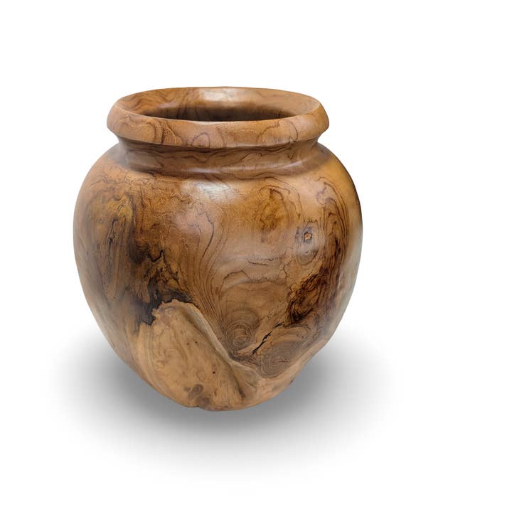 baligood - Wholesale Vase - Natural Teakwood Vase, Carved Wood Vase, Distressed Wood Vase,7