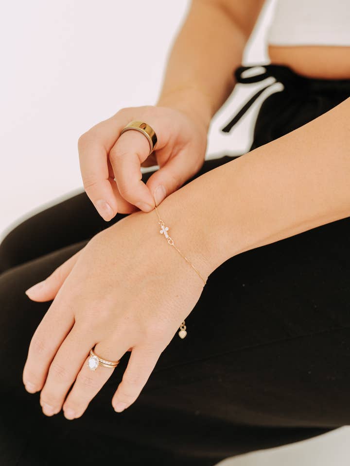 Dainty Cross Bracelet for wholesale by Sydney Rose Co.