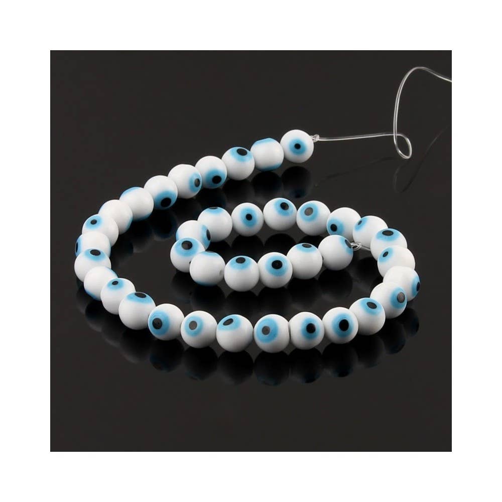 UniArt - Wholesale Beads - White Turkish Eye Beads2