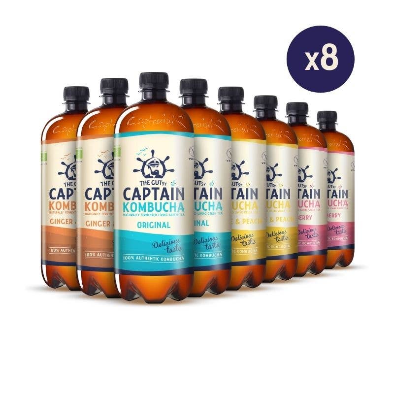 The GUTsy Captain Company - Wholesale Kombucha - GUTsy Captain Kombucha - Multiflavor Pack 8x1L1