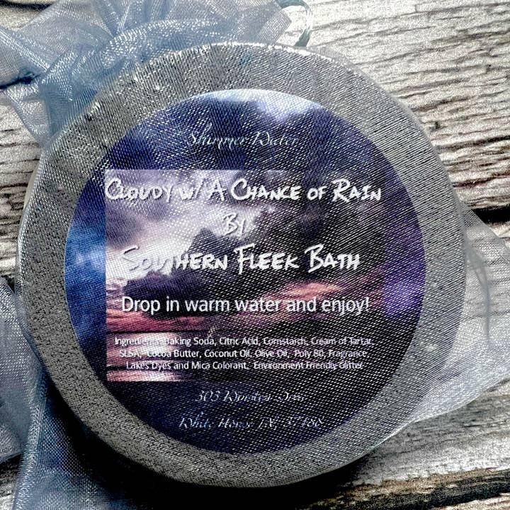 Southern Fleek Bath LLC - Wholesale Bath Bomb/Fizz - Cloudy With A Chance Of Rain Bath Bomb 5oz