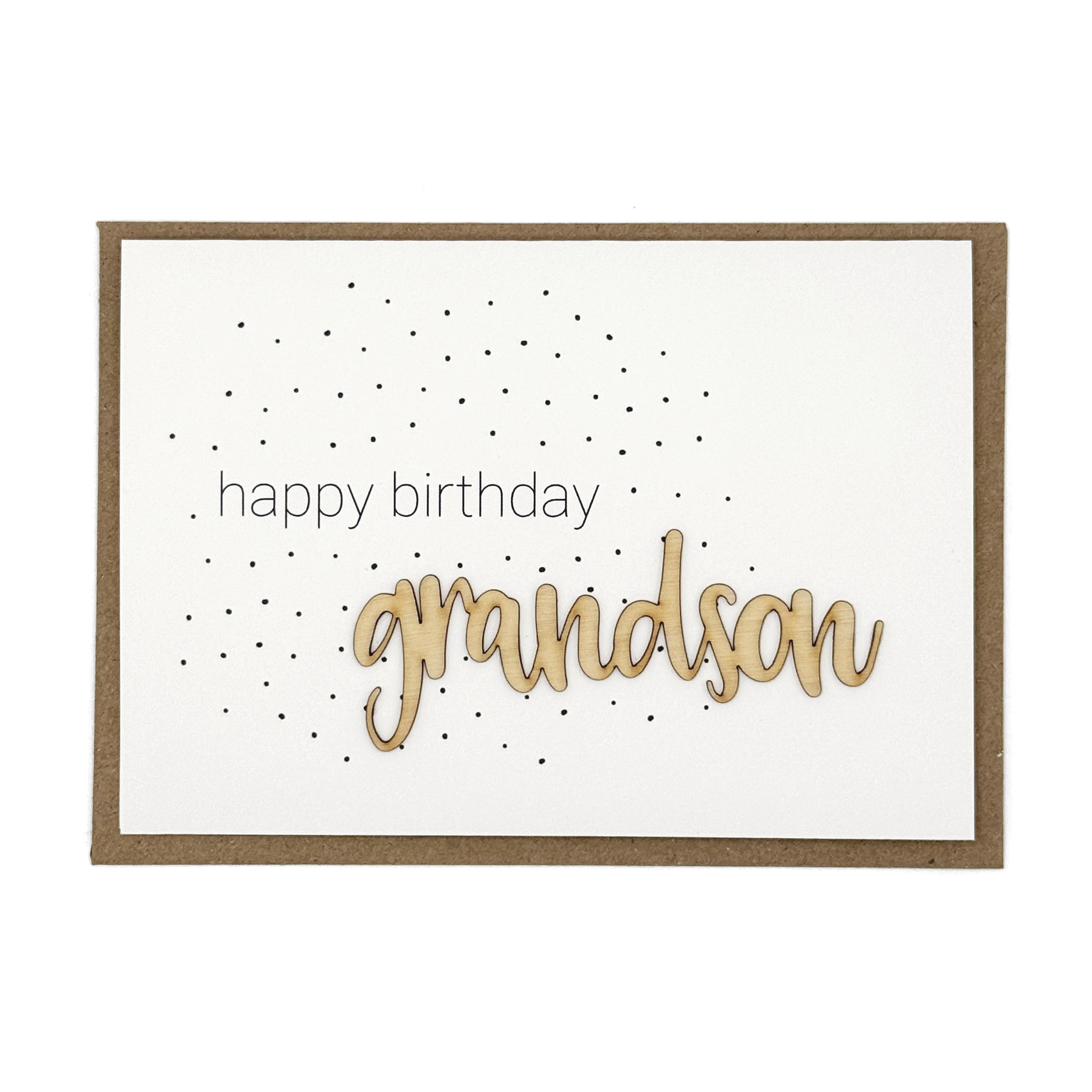 Altered Chic - Wholesale Birthday Card - Happy Birthday Grandson Wooden Words Card1