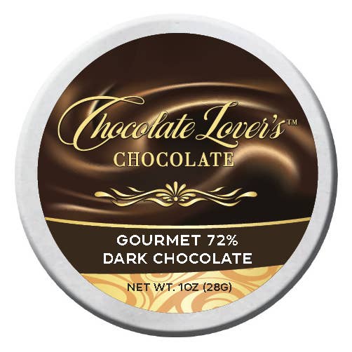 1oz Tin Chocolate Lover's Chocolate - 72% Dark for wholesale by The San Francisco Chocolate Factory