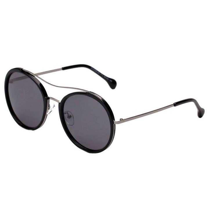 Cramilo Eyewear - Wholesale Sunglasses - Women's - Classic Round Polarized Circle Brow-Bar Fashion Sunglasses