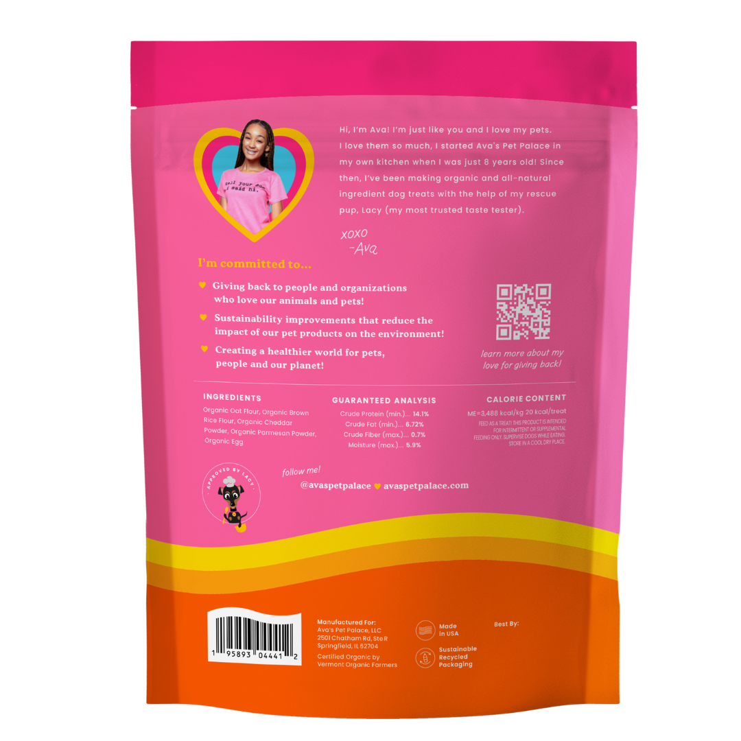 Ava's Pet Palace - Wholesale Pet Treats - Dog - Organic Baked Dog Treats - Cheeze Pleeze6