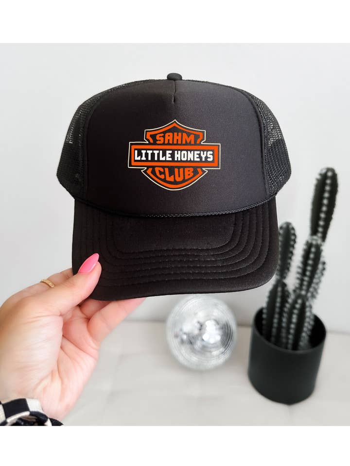 “SAHM Club” Trucker Hat (MTO) for wholesale by Little Honey's