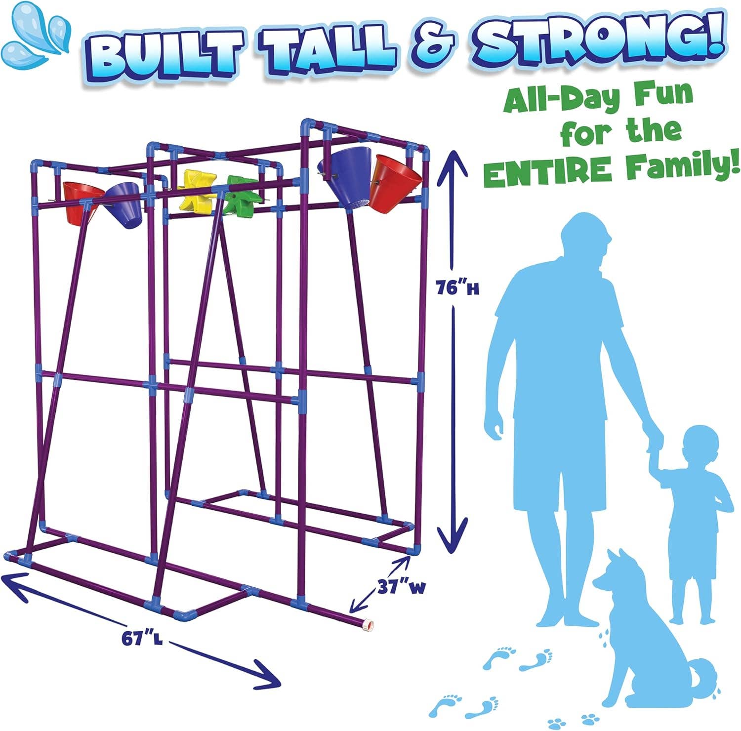 Stargo Brands Llc - Wholesale Beach/Pool Toy - Kids & Baby - Outdoor Water Play for Kids, Backyard Waterpark Sprinkler Summer Toy, Fun Outside Play Structure for Kids with Sprinkler, Water Buckets and Splash Wheels, Family Backyard Waterpark6