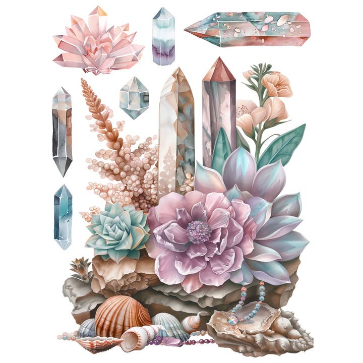 Craft Kreatively - Wholesale Craft Supplies - Crystals Decoupage Rice Paper - A4 - 6pc – Crafts2