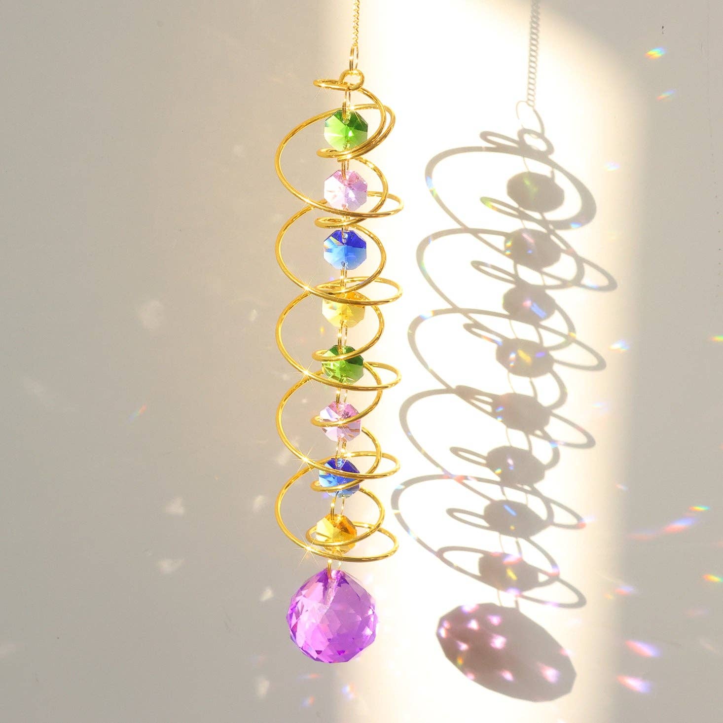 Dipped Shop - Wholesale Suncatcher - Rainbow Crystal Helical Suncatcher DP25D6910