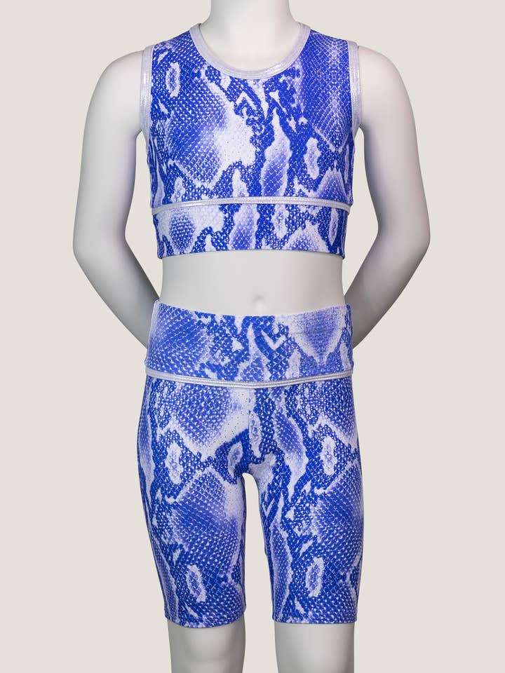 Pantalones cortos de ciclismo Snake Skin de nailon suave para venta al por mayor de Tappers & Pointers Dancewear LTD