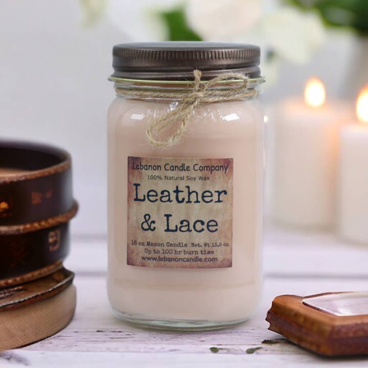 Lebanon Candle Company - Wholesale Jar/Filled Candle - Leather & Lace Candle2