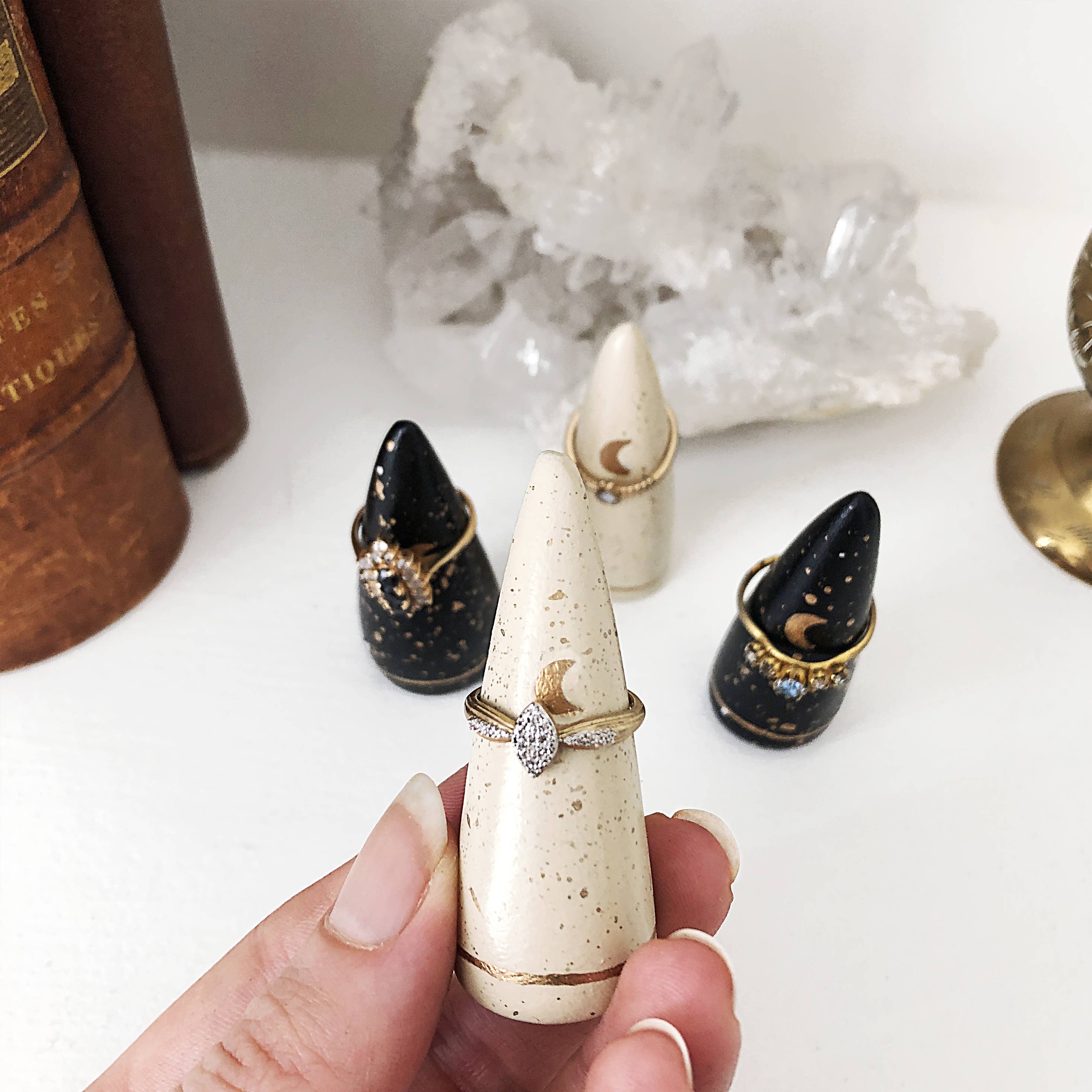 The Flow Design - Wholesale Jewelry Stand & Display - Celestial Ring holders, Clay Ring Cone, Witchy decor6