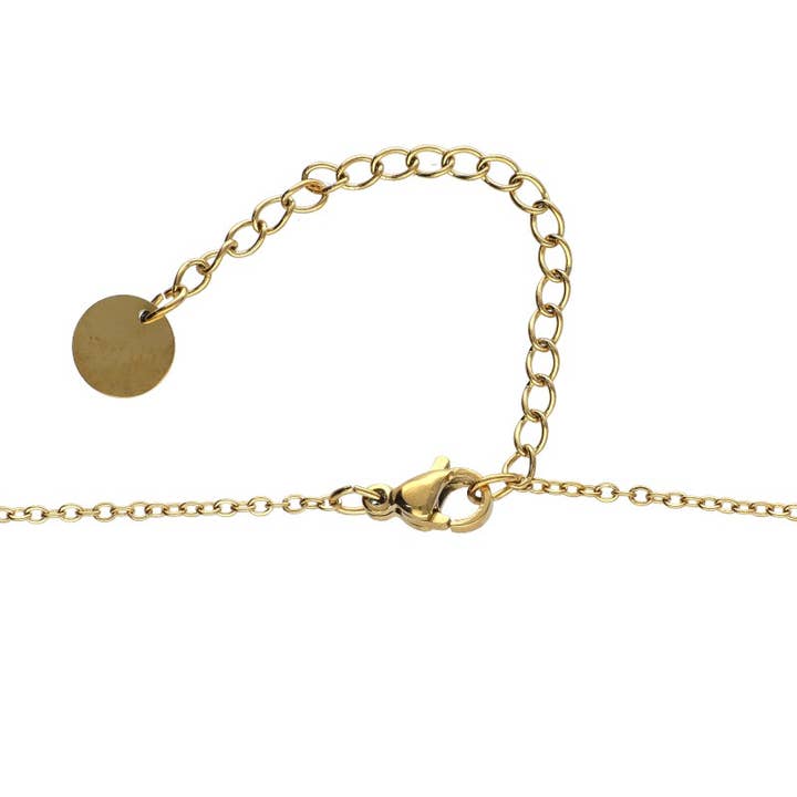 Halskette aus vergoldetem Stahl mit Anhänger der Jungfrau für den Großhandel von Las Joyas de Amanda