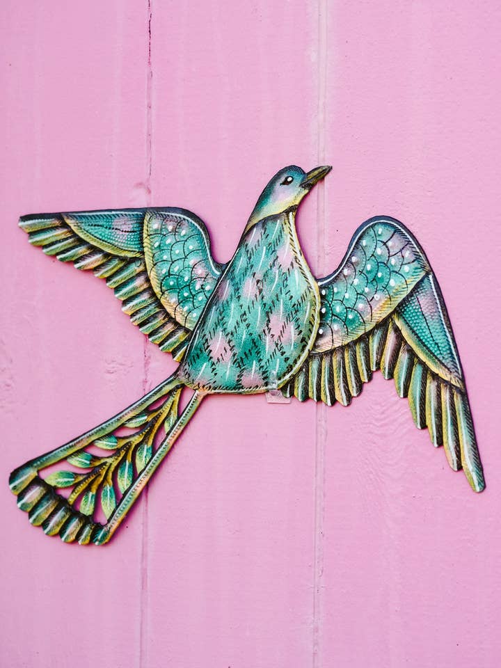 Painted Blue Bird for wholesale by Beyond Borders
