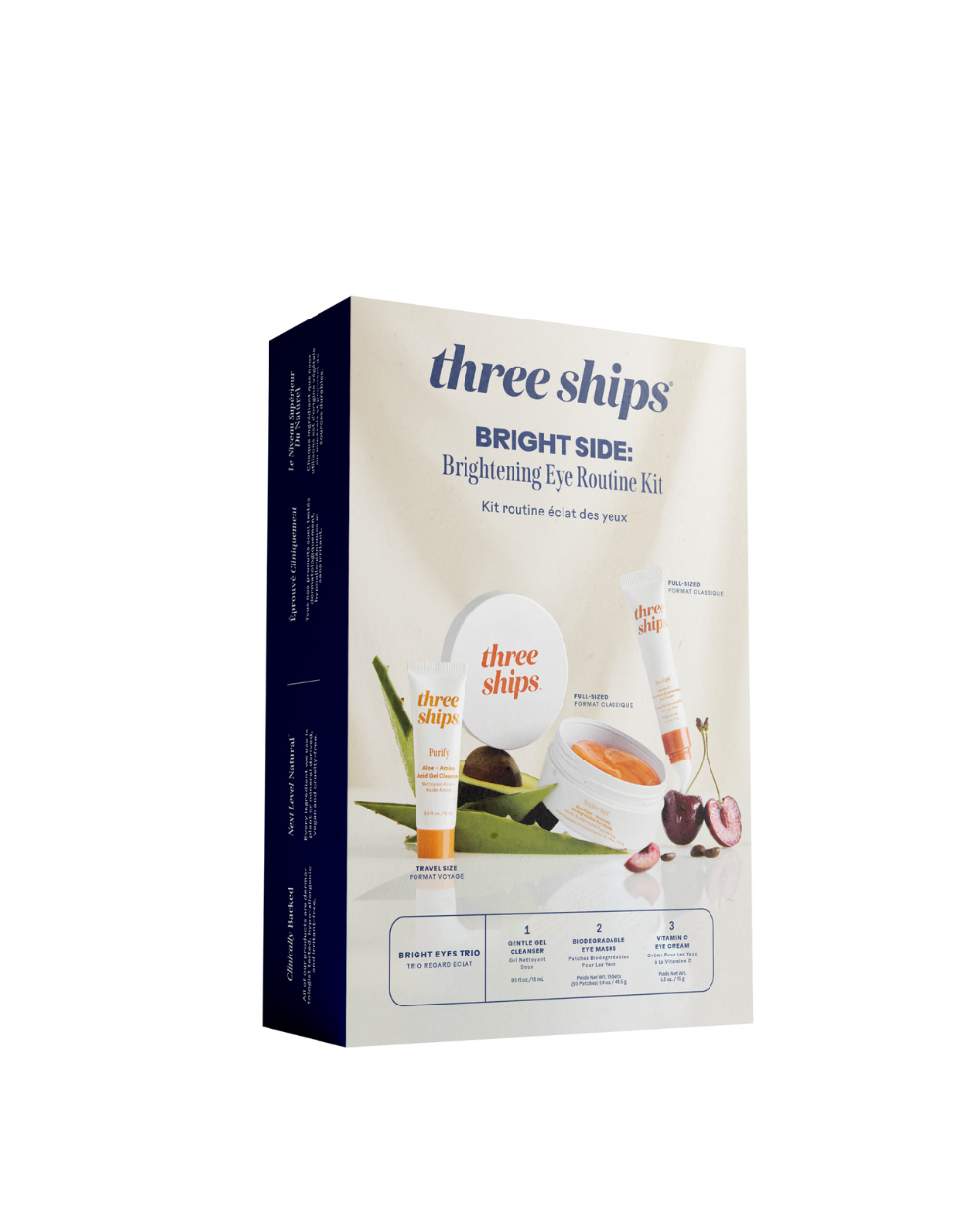 Three Ships (No Duties | Ships from US/CA | USMCA Compliant) - Wholesale Skin Smoothing Kit - Bright Side: Brightening Eye Routine Kit7