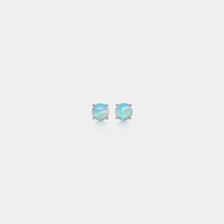 Perimade & Co. LLC - Wholesale Stud/Post Earrings - Dainty Tiny Small Opal Stud Earrings in 925 Sterling Silver2