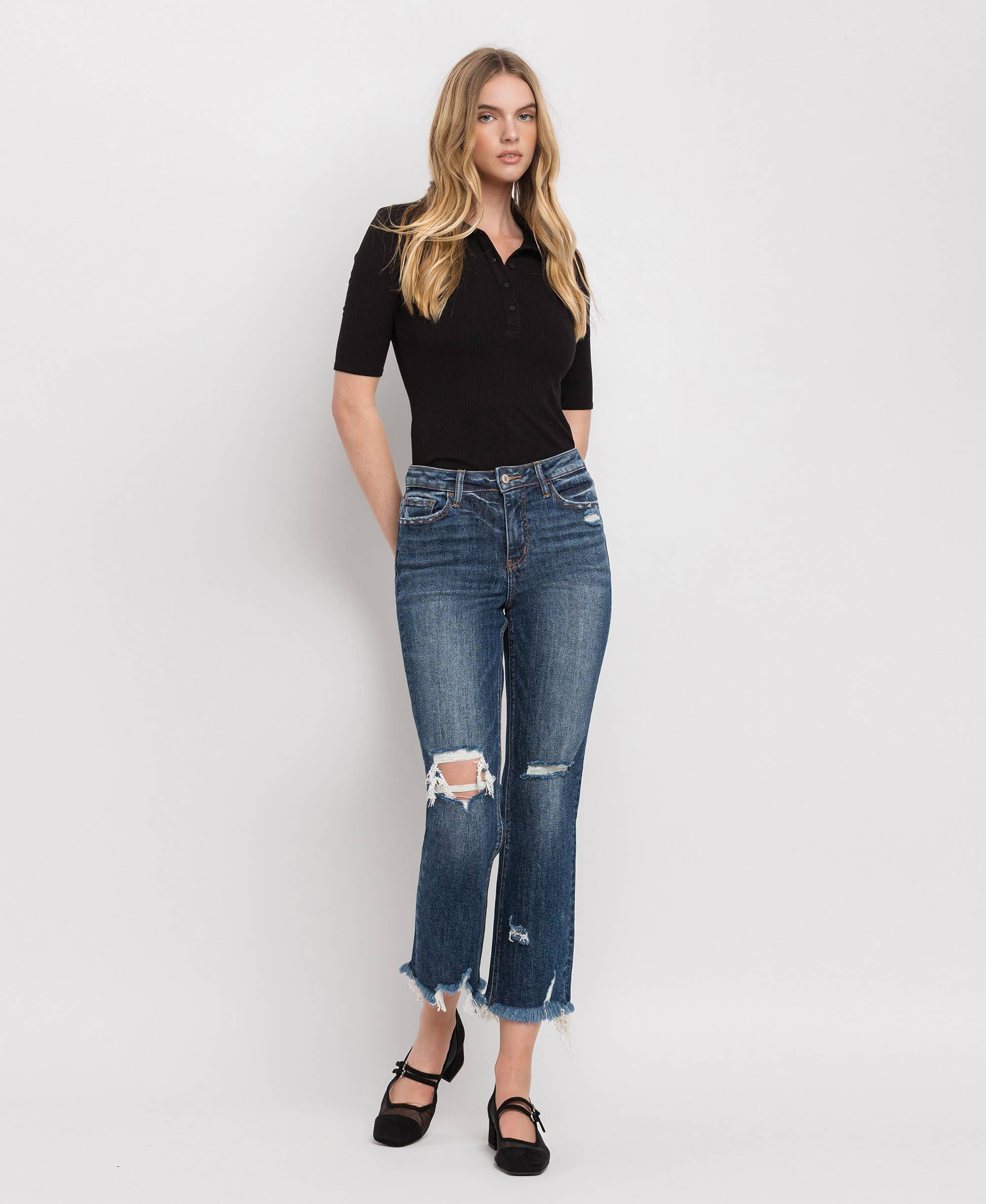 Suffice HIGH RISE CROP STRAIGHT JEANS LV1008 for wholesale on Faire5