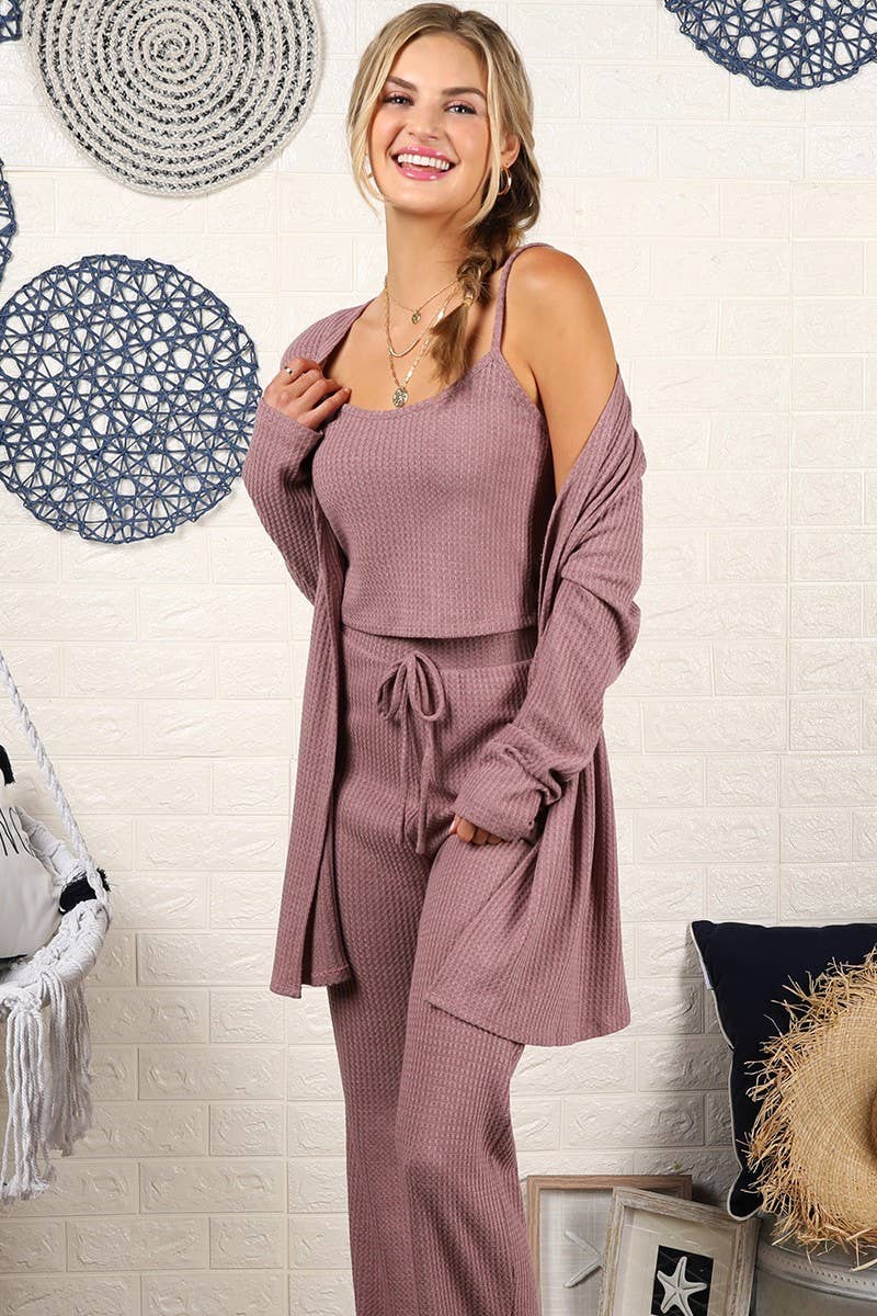 NINEXIS - Vente Ensemble de vêtements d'intérieur – femme - CWSTB039_ENSEMBLE DÉBARDEUR THERMIQUE CONFORTABLE ET DOUX, PANTALON ET CARDIGAN14
