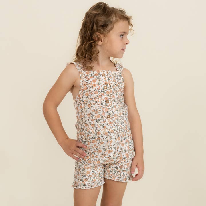 Organic Flutter Jumpsuit - Magnolia for wholesale by Makemake Organics