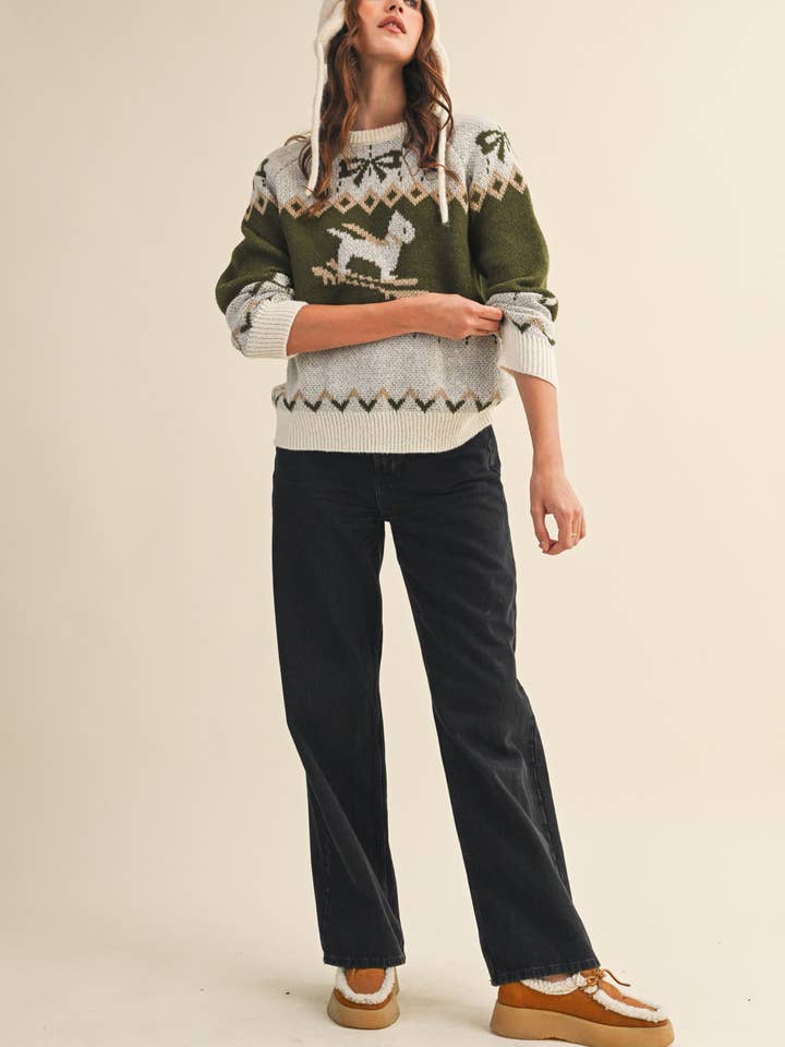 &MERCI - Wholesale Knit Sweater - Women's - DOG MOTIF SWEATER PULLOVER MSW1122210