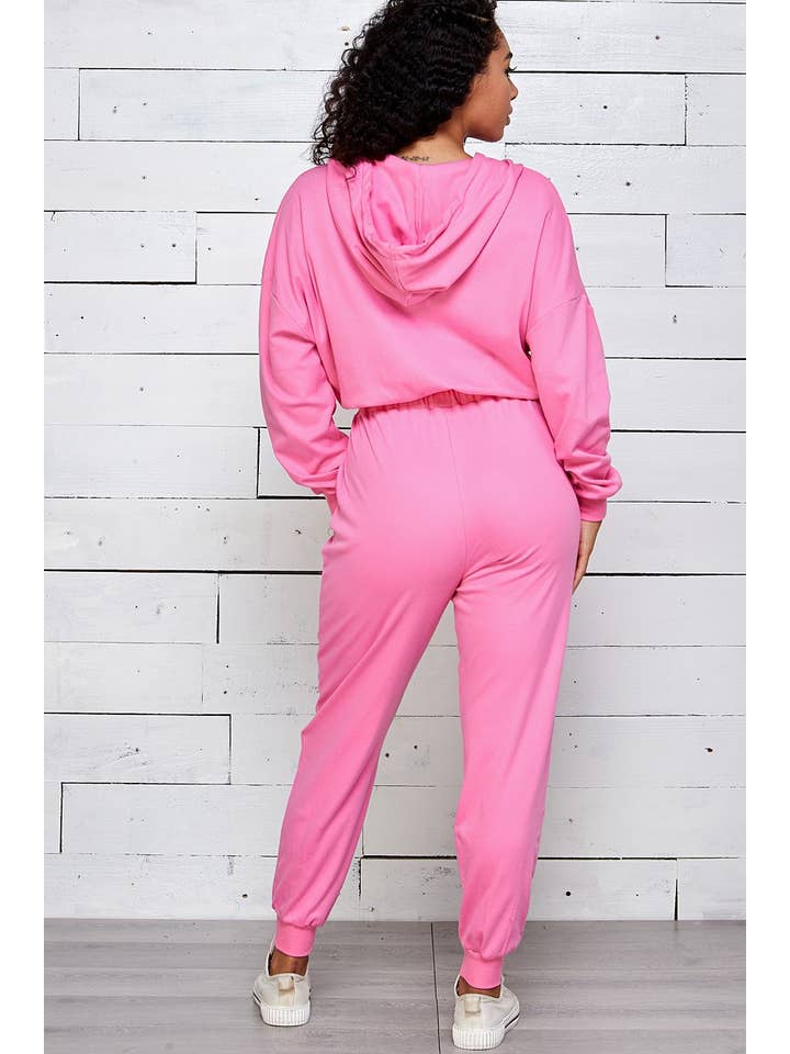 Shop Michella – Großhandel Jumpsuit – Damen – SWEAT-KAPUZEN-JUMPSUIT MIT RIPPBAND4