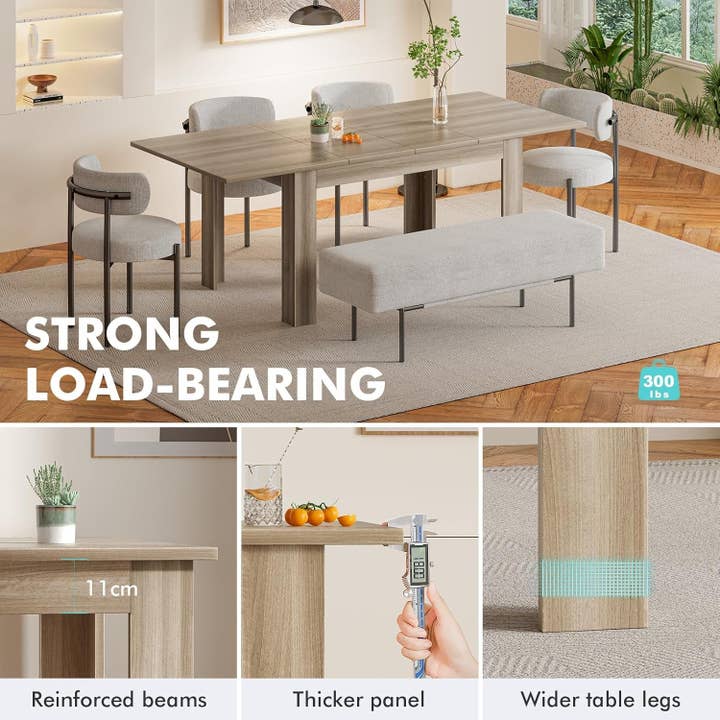 Oak Extendable Dining Table For Living Room And Kitchen for wholesale on Faire2