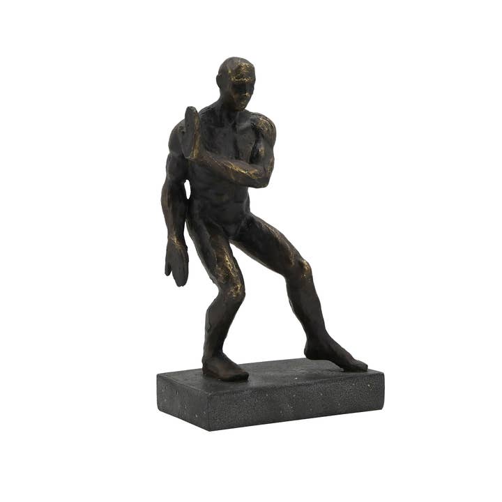 Rustic Dark Bronze Pushing Men Bookends for wholesale on Faire