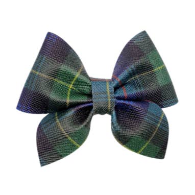 Blue Plaid Sailor Hair Bow for wholesale by Kofi Kreations